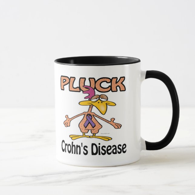 Pluck Crohns Disease (purple) Awareness Design Mug (Right)