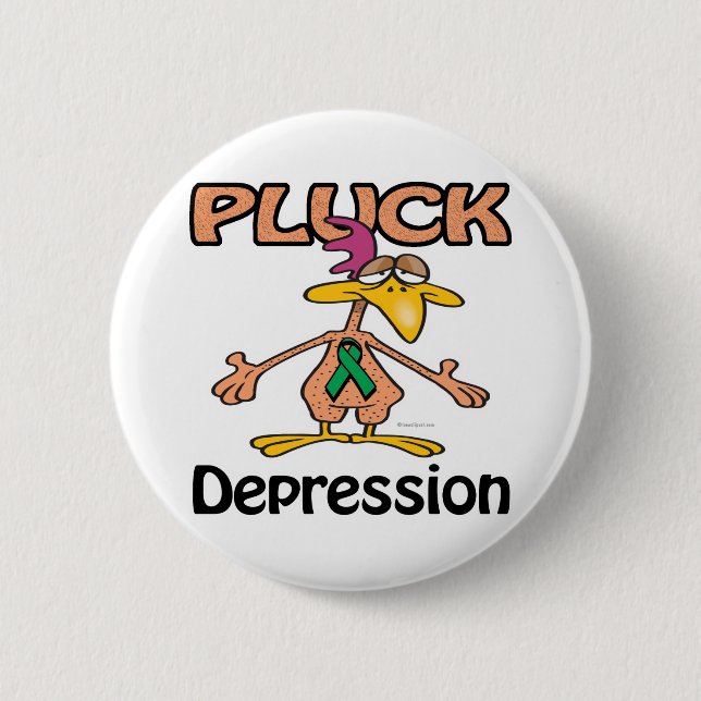Pluck Depression Awareness Design 2 Inch Round Button (Front)