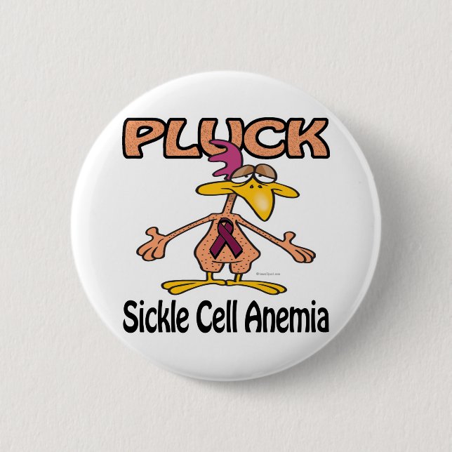 Pluck Sickle Cell Anemia Awareness Design 2 Inch Round Button (Front)