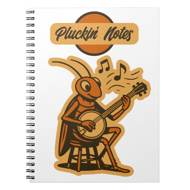Pluckin' Notes - Banjo Cricket Notebook (Front)