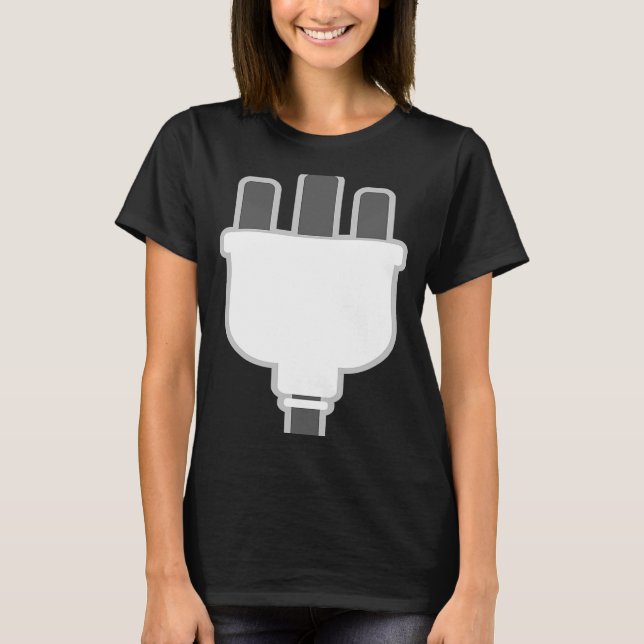 Plug Easy Plug And Socket Couple Halloween Costume T-Shirt (Front)