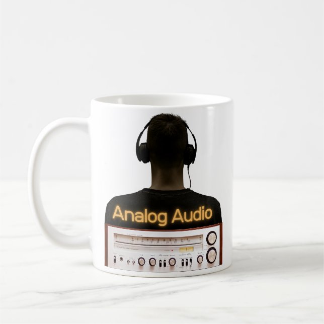 Plug Into Analogue Audio Audiophiles Coffee Mug (Left)