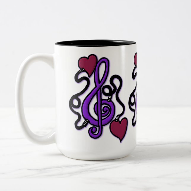 Plugged In To Music Purple Note Mug (Left)