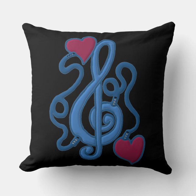 Plugged In To Music Reversible Blue Note Pillow (Front)