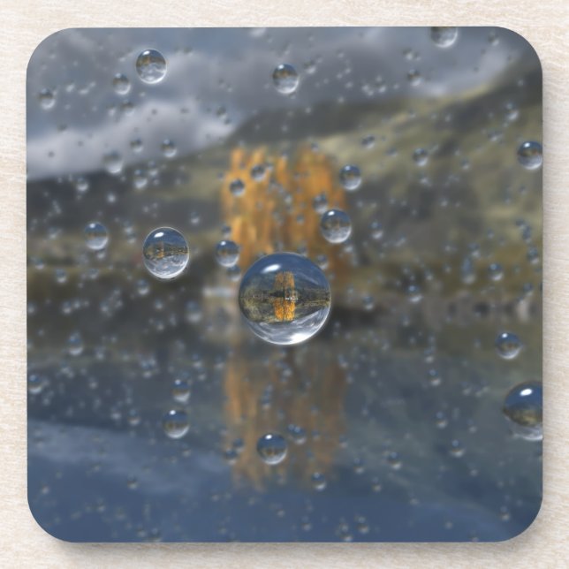 Pluie dans les Dessous de verre de liège de Glen (Devant)