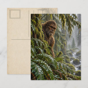 Pluie dans les Evergreens Bigfoot Carte postale