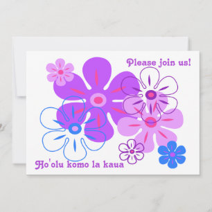 Pluie de fleurs Tropical Luau invitations