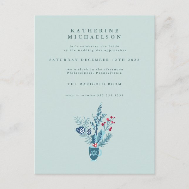 PLUIE DE MARIÉE | Invitation de bouquet floral de 