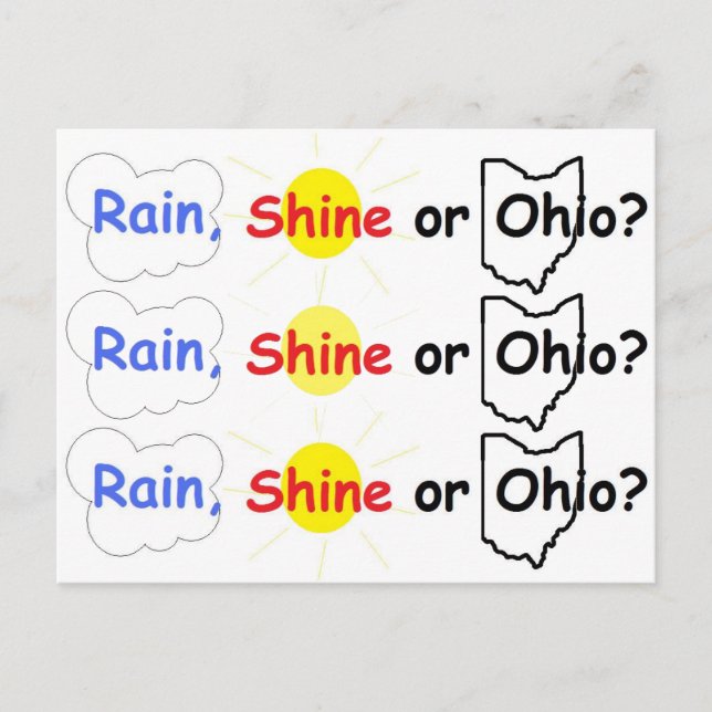 Pluie, Shine ou Ohio ? Carte postale (Devant)