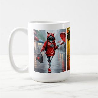 Pluie Whimsical Kitten Run Mug Classique