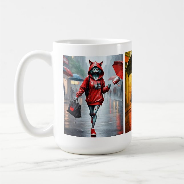 Pluie Whimsical Kitten Run Mug Classique (Gauche)