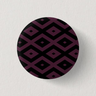 Plum and black diamond pattern 1 inch round button