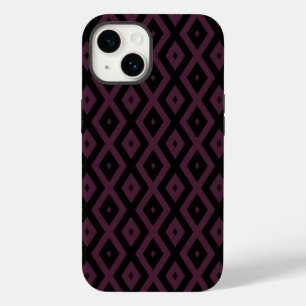 Plum and black diamond pattern Case-Mate iPhone 14 case