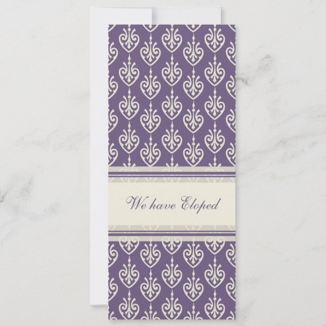 Plum and Cream Elopement Announcement Cards (Front)