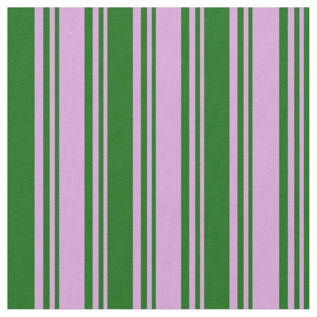 Plum and Dark Green Coloured Striped/Lined Pattern Fabric (Close Up)