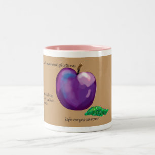 Plum and haiku Two-Tone coffee mug
