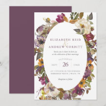 Plum and Mustard Watercolor Floral Wedding