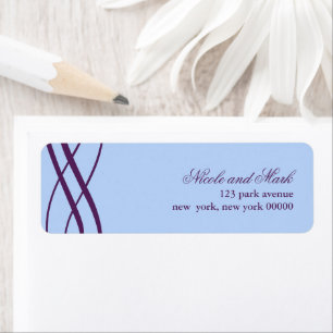 Plum and Powder Blue Wedding Address Return Labels