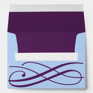 Plum and Powder Blue Wedding Invitation Envelope
