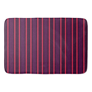 Plum and red candy stripes bath mat