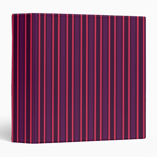 Plum and red candy stripes binder (Front/Spine)