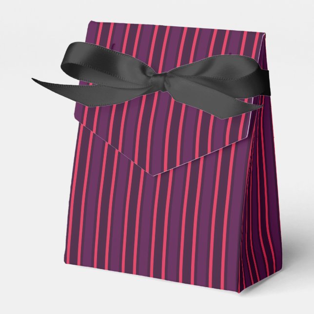 Plum and red candy stripes favor box (Front Side)