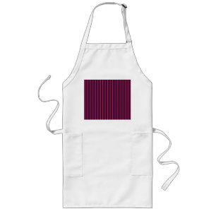Plum and red candy stripes long apron