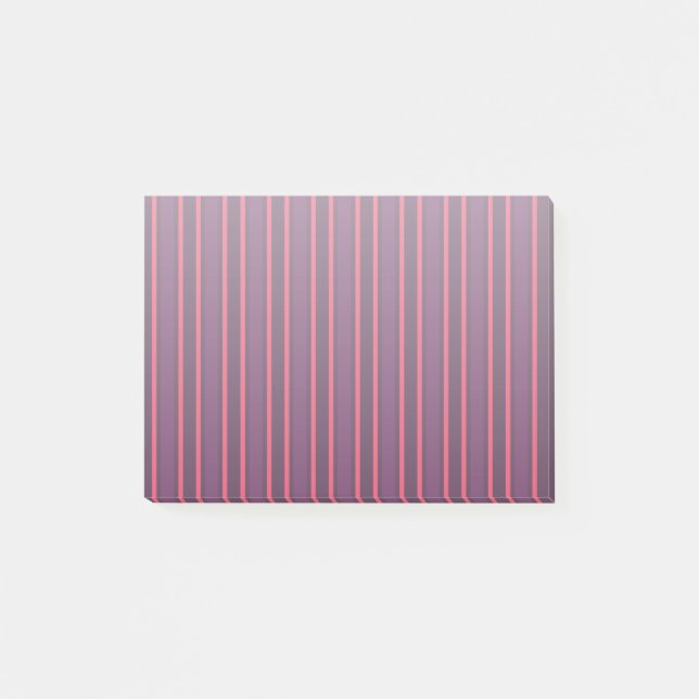 Plum and red candy stripes post-it notes (Front)