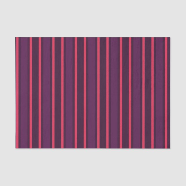 Plum and red candy stripes tissue paper (Front)