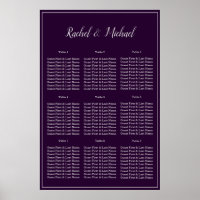 Plum and Silver Lovely Grace Wedding Seating Chart
