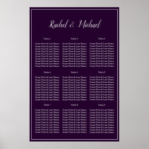 Plum and Silver Lovely Grace Wedding Seating Chart