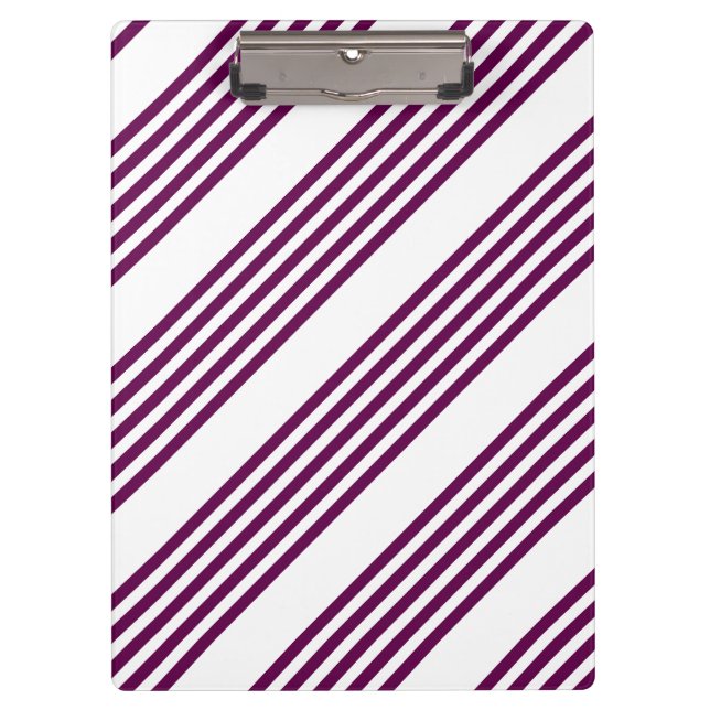 Plum and white five stripe pattern clipboard (Front)