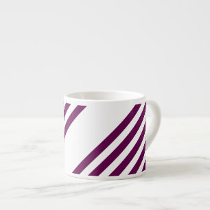 Plum and white five stripe pattern espresso cup