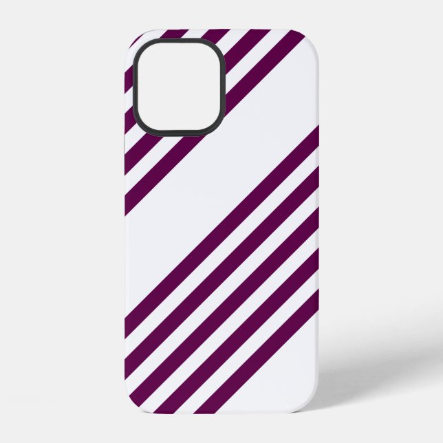 Plum and white five stripe pattern iPhone case (Back)