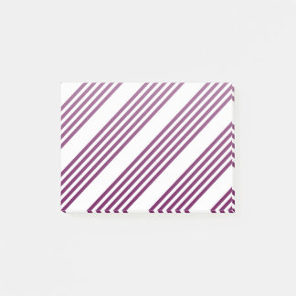 Plum and white five stripe pattern post-it notes