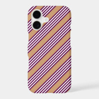 Plum and white five stripes pattern with tan