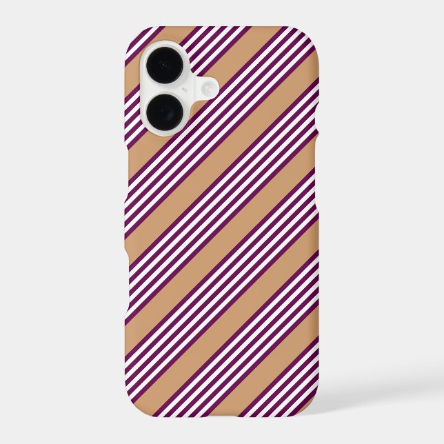 Plum and white five stripes pattern with tan (Back)