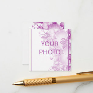 Plum and White Orchids Wedding Enclosure Card