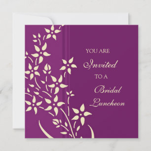 Plum and Yellow Bridal Luncheon Invitation Cards