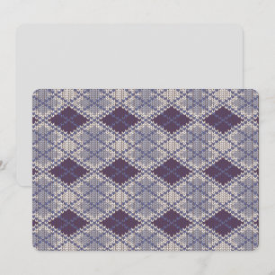 PLUM ARGYLE KNIT 5x7 Flat Card / Horizontal