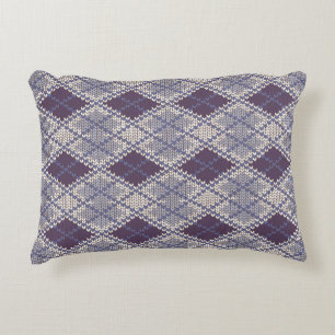 PLUM ARGYLE KNIT Accent Pillow