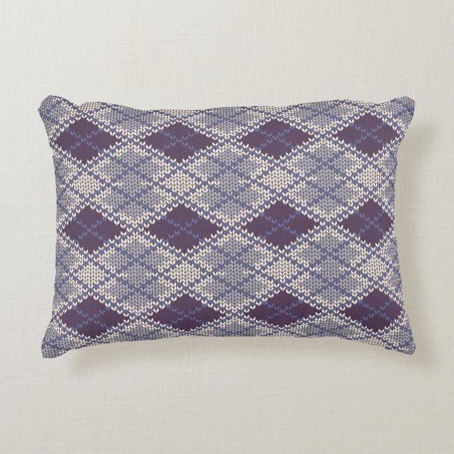 PLUM ARGYLE KNIT Accent Pillow (Front)