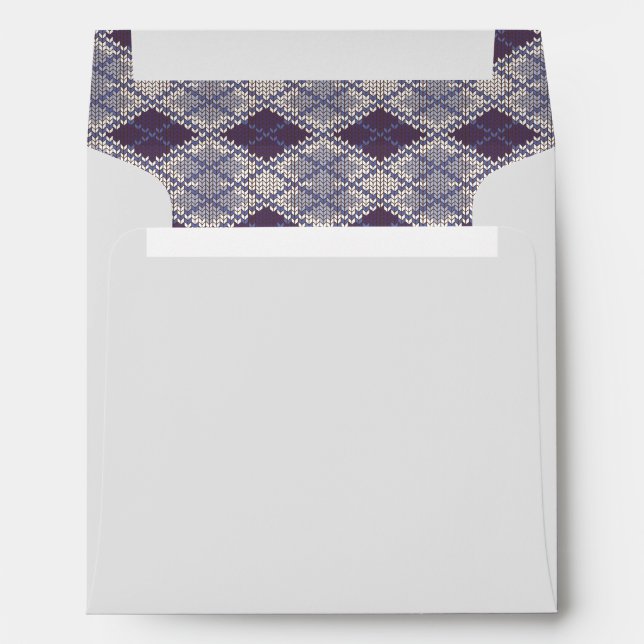 PLUM ARGYLE KNIT Square Envelope II (Back (Bottom))