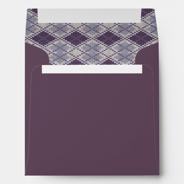 PLUM ARGYLE KNIT Square Envelope III (Back (Bottom))