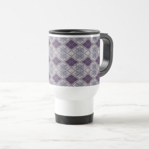 PLUM ARGYLE KNIT Travel Mug
