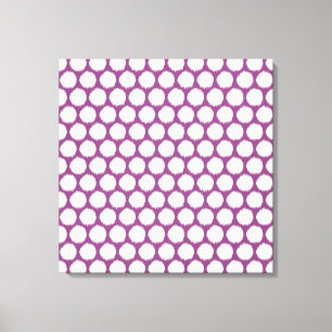 Plum Asian Moods Ikat Dots Canvas Print