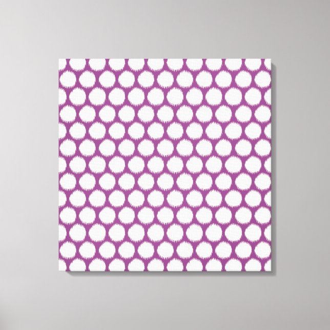 Plum Asian Moods Ikat Dots Canvas Print (Front)