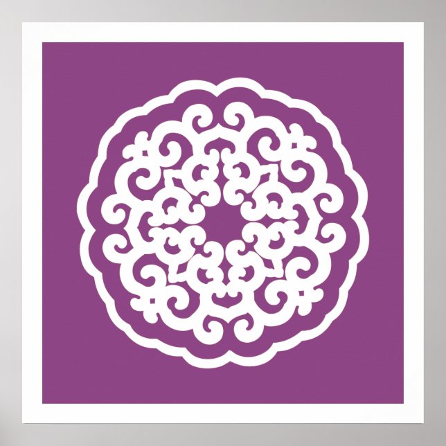Plum Asian Moods Mandalla Poster (Front)