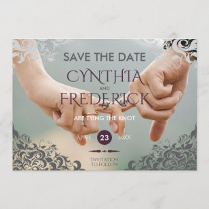 Plum Baroque Chandelier Wedding Save The Date