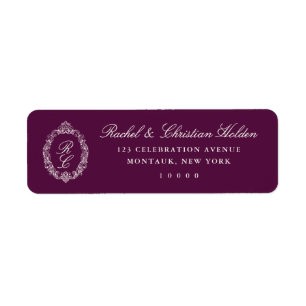 Plum Baroque Monogram Crest Wedding